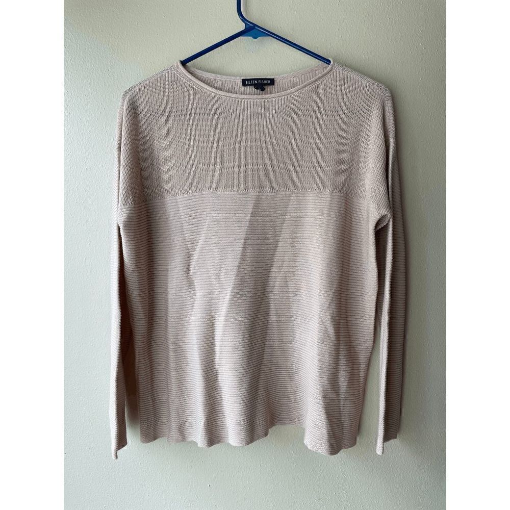 Eileen Fisher Tencel Taupe Beige Knit Sweater Women's Size XXS